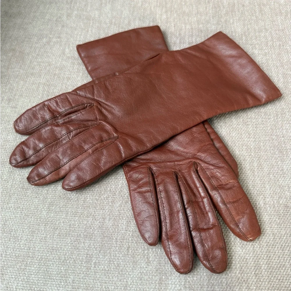 Lord & Taylor Women’s Brown Leather Gloves Size 7